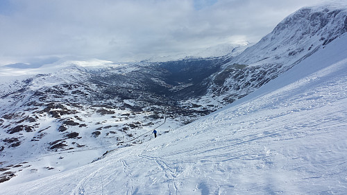 Oppover fra Sognefjellsvegen.