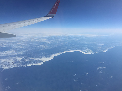 På flyturen innover Svalbard