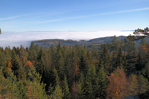 14.10.2015 - Utsikt østover tåkehavet fra litt ovenfor Høgsetra.
