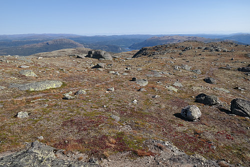 Utsikt mot sørøst fra toppen av Fauskofjellet.