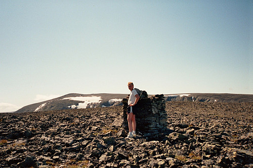 28.07.1991: Toppvarden på Gravdalsknappen (1692) med Sikkilsdalshøe (1778) bak.