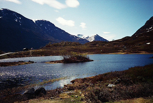 16.06.1996 - Ved turens start, på Bøverkinnhalsen med Øvre Halsatjønnen nærmest. Bildet er tatt mot sørøst, mot Leirdalen.