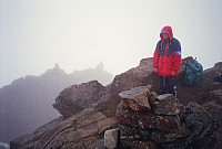 02.07.1996 - Gisle i regn og tåke på Kyrkja (2032).