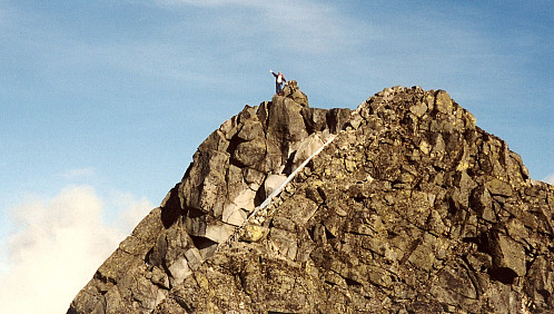 21.09.1996 - Målet er nådd! Jeg står ved toppvarden på Store Austanbotntinden (2204).