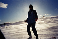 08.02.1997 - Jeg står litt nordvest for Rondablikk i hard nordavind med snøfokk og iskrystaller susende i lufta. 