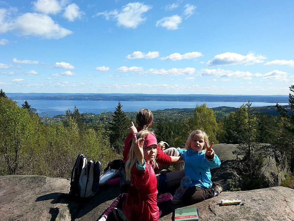 01.05.2014 - På toppen av Vardåsen (349), med utsikt mot Oslofjorden.