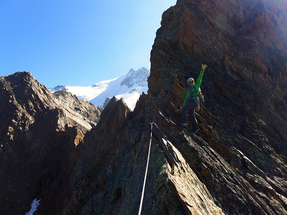 Rocio just before the climb up to the highest point on the ridge