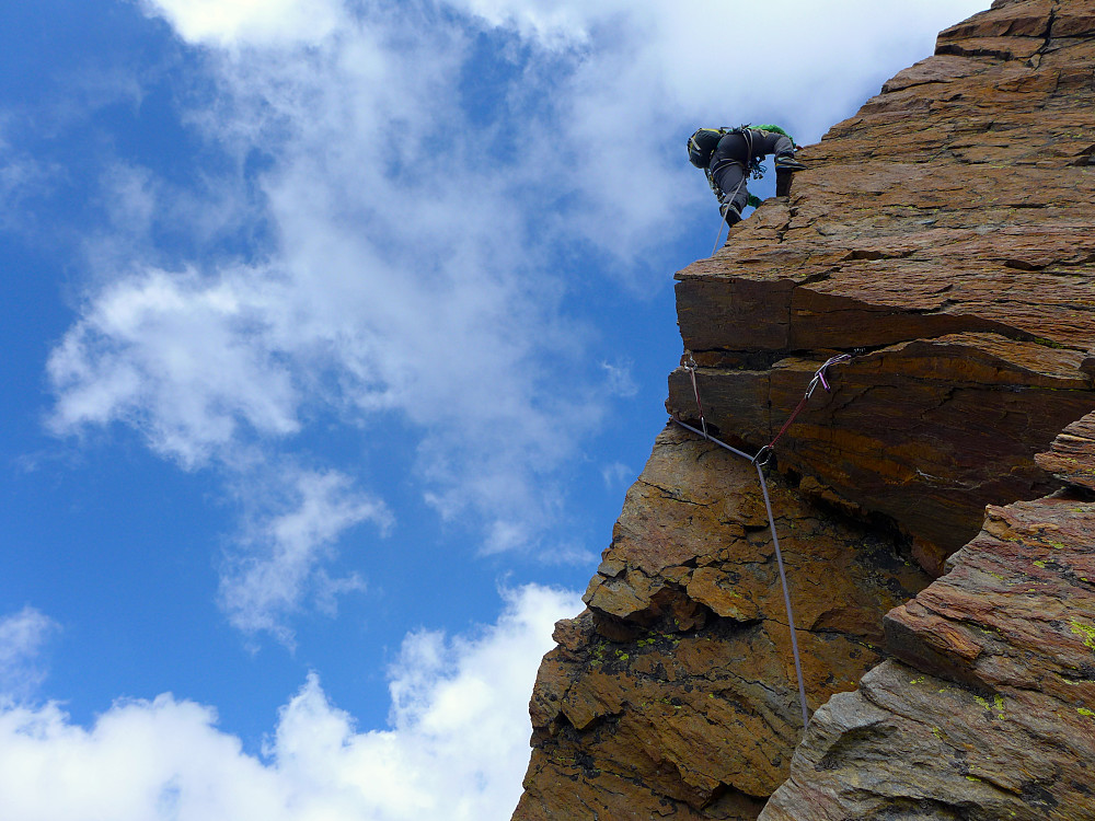 Another delicate pitch before we get to descend