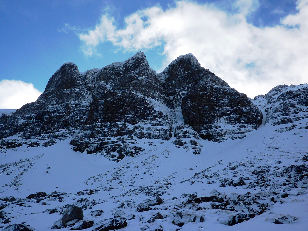 The Triple Buttresses of Beinn Eighe. East Buttress on the left side.
