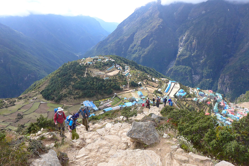 Ascending from Namche Bazaar towards the Everest View hotel