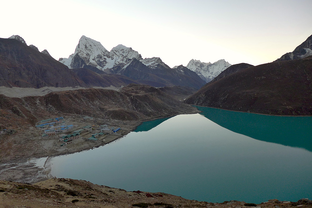 On the lower part of Gokyo Ri with Cholatse in the background