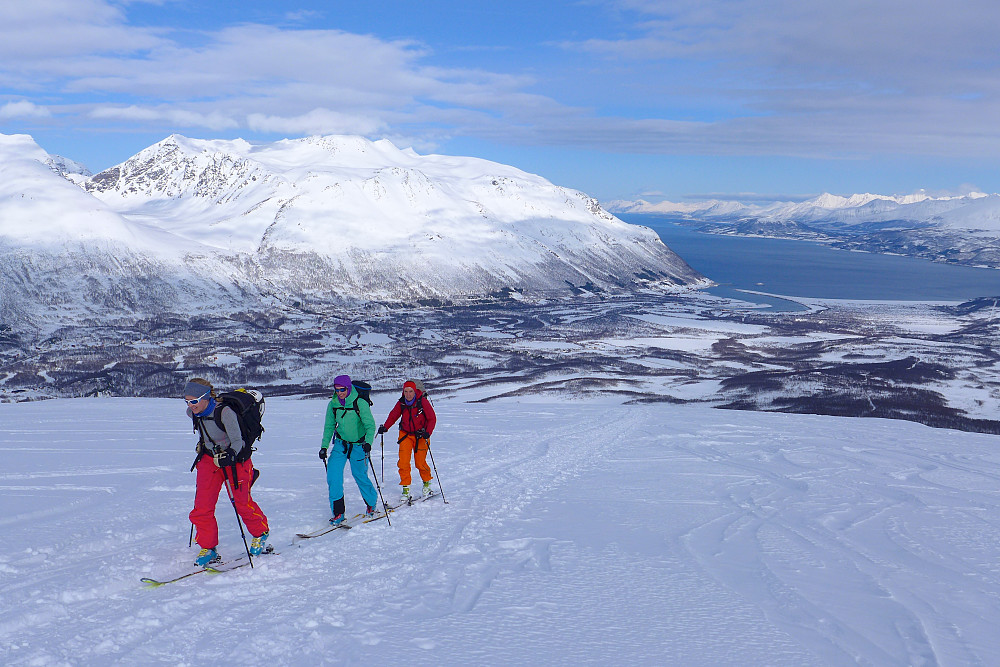 Mindre fin snø på ryggen