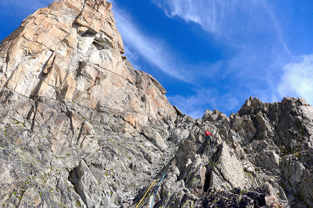 On the easy part of the ridge (after pitch 5??)