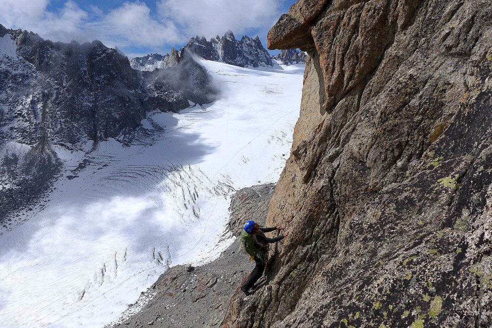 Climbers on an adjacent route