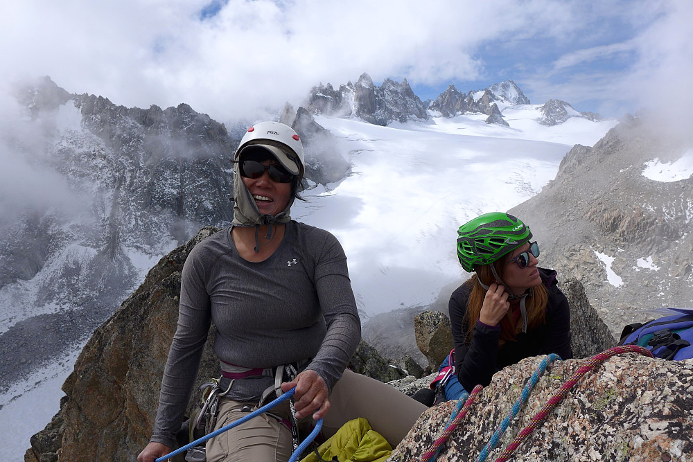 Linda and another climber at the east summit