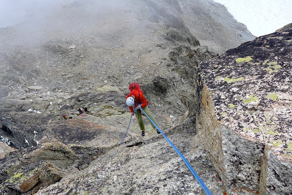 Abseil down from the summit