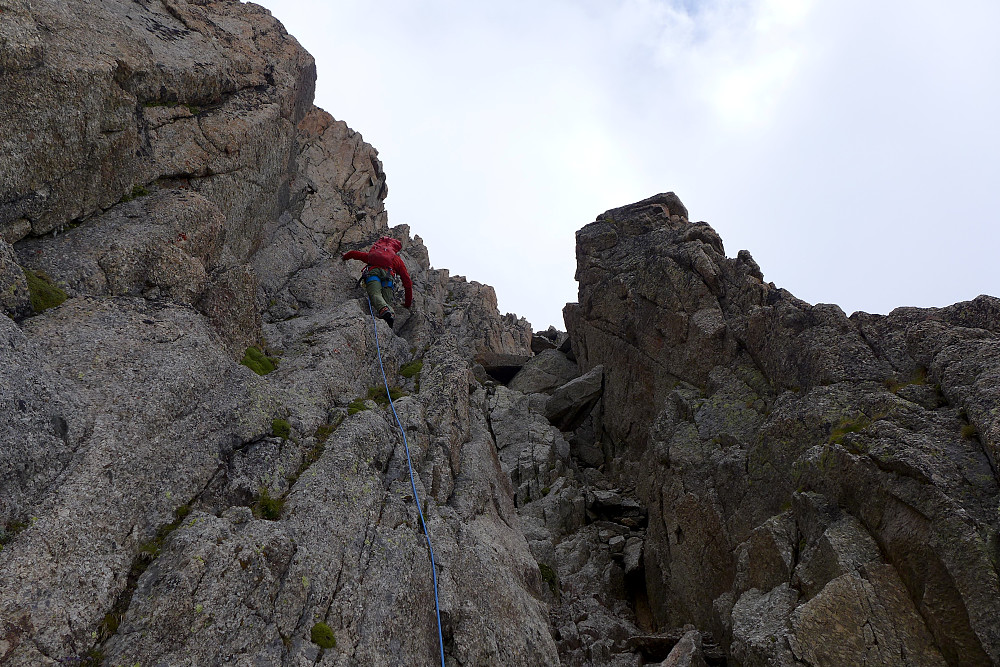 Descent down to the start of the route