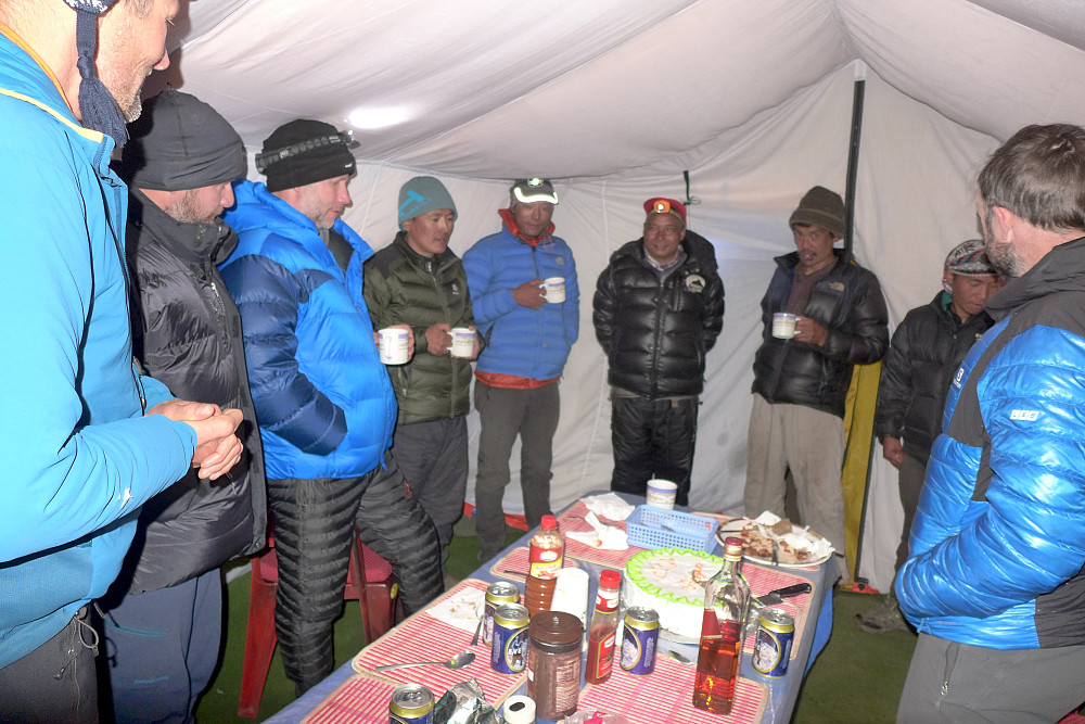 Group gathering on the final night in base camp
