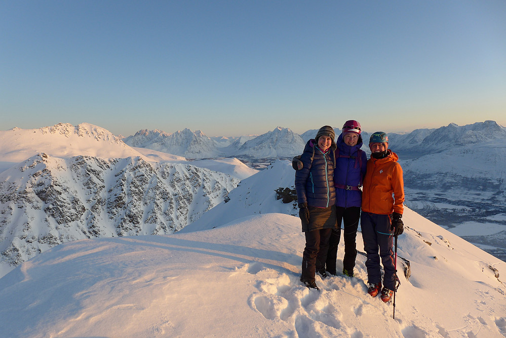 Jana, meg og Fiona på toppen
