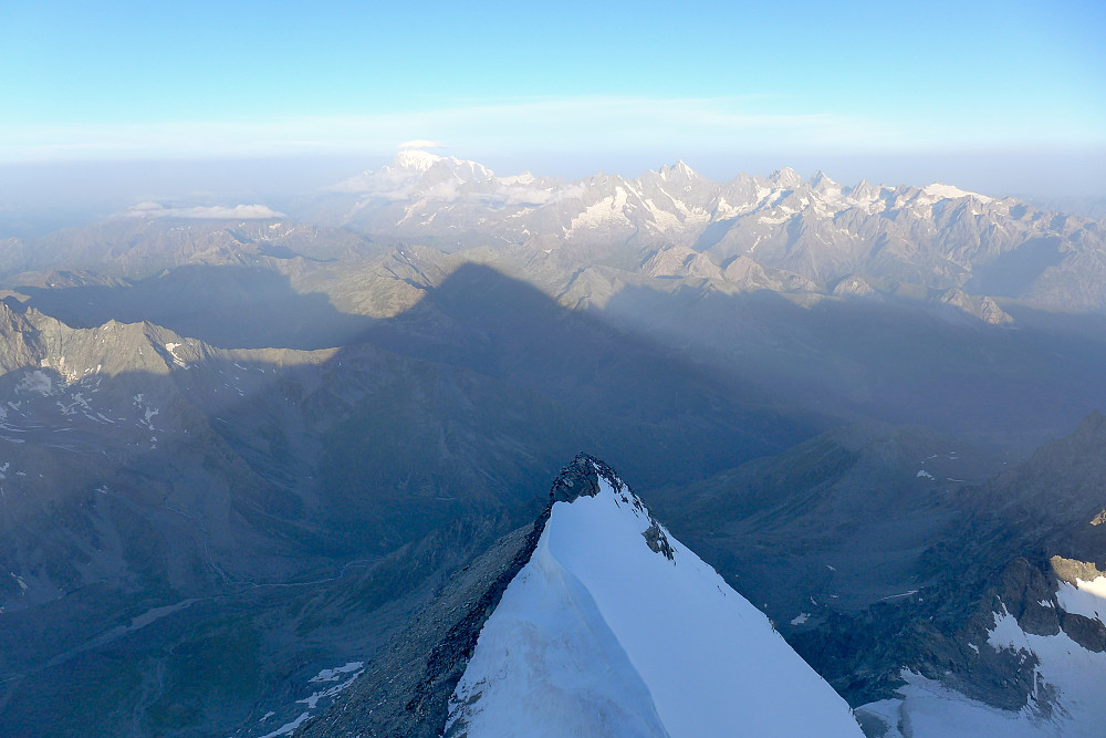 View towards Mont Blanc. The shadow of the Grand Combin is pretty awesome I think!