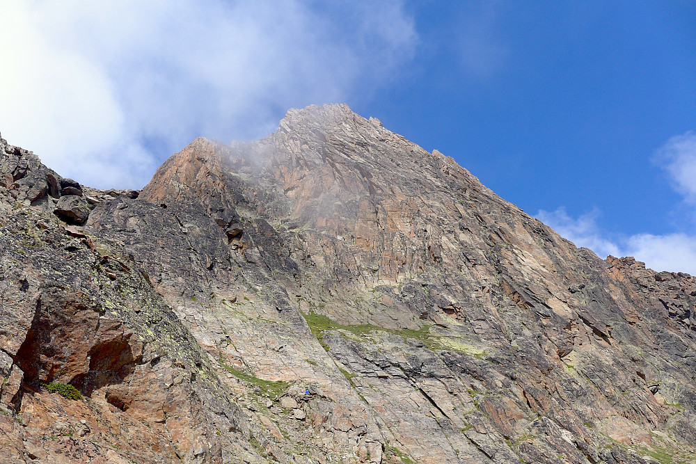 View of the southeast face on the Jegihorn. Alpendurst goes somewhere straight up the middle of the face