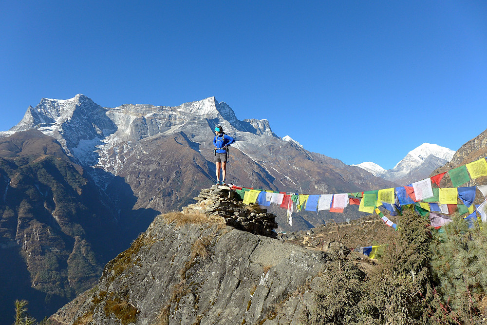 Viewpoint above Namche with Kongde Ri behind