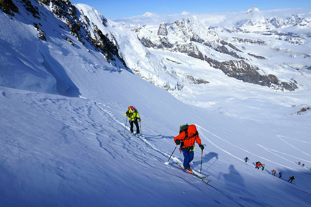 Me and Simon on the last bit up to the ski depot at around 4300m (photo by Rob Jarvis)
