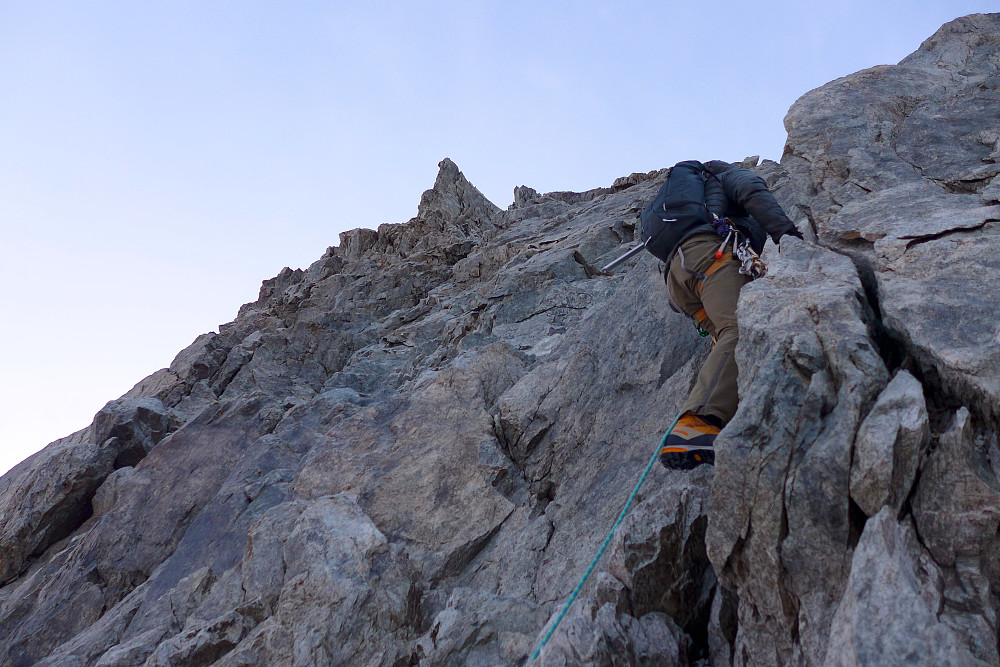 Tim on the way up the Aiguille de Rochefort