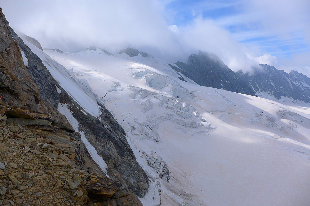 Grand Murailles glacier from the abseil route