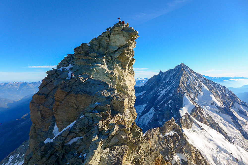 View to the summit with the Weisshorn behind