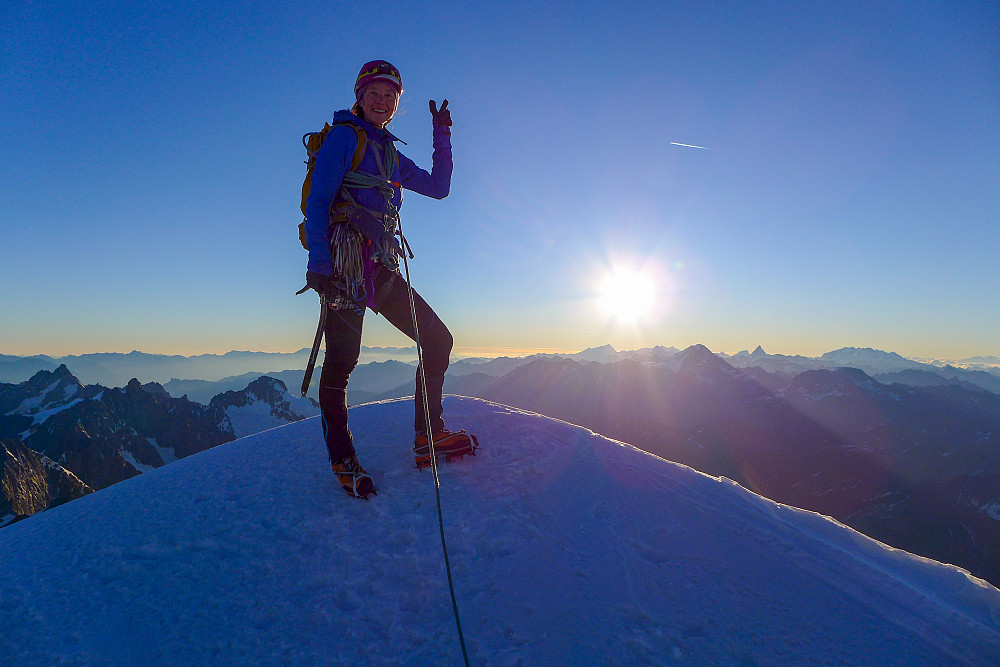 On Pointe Walker, at the top of the Grandes Jorasses!