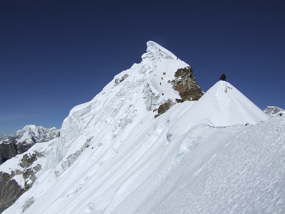 getting closer to the summit. Most groups (like ours) didn't actually go to the true summit of Lobuche East, but stop at the 'false' summit in front