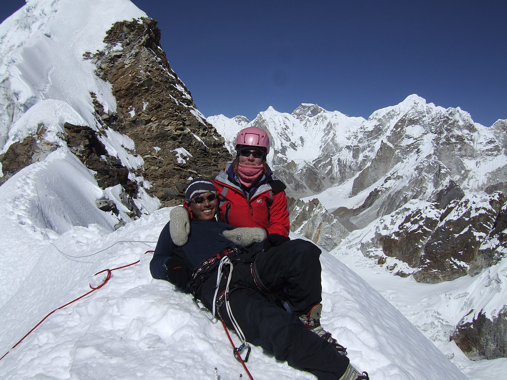 Lhakpa sherpa and Rocio looking quite satisfied