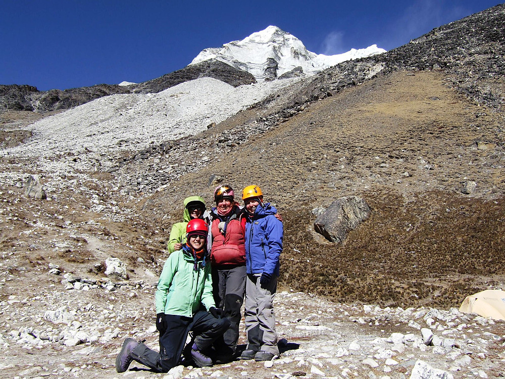 The girlies - Bev, me, Cio and Alys, back at warm and sunny base camp again.