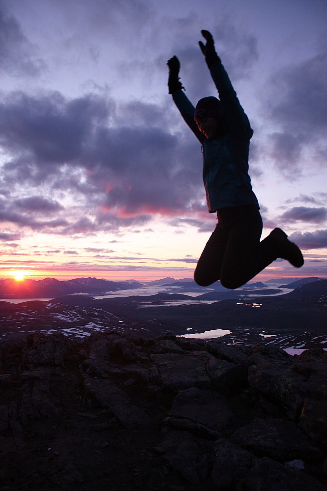 Jumping for joy at the summit! Great shot taken by Kristine for me :-)
