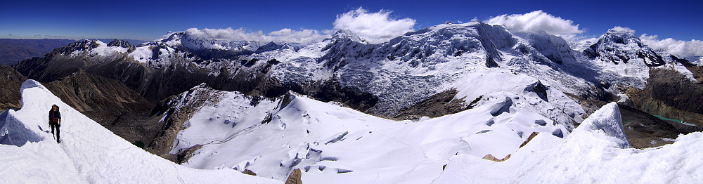 Panorama from close to the summit of Ishinca