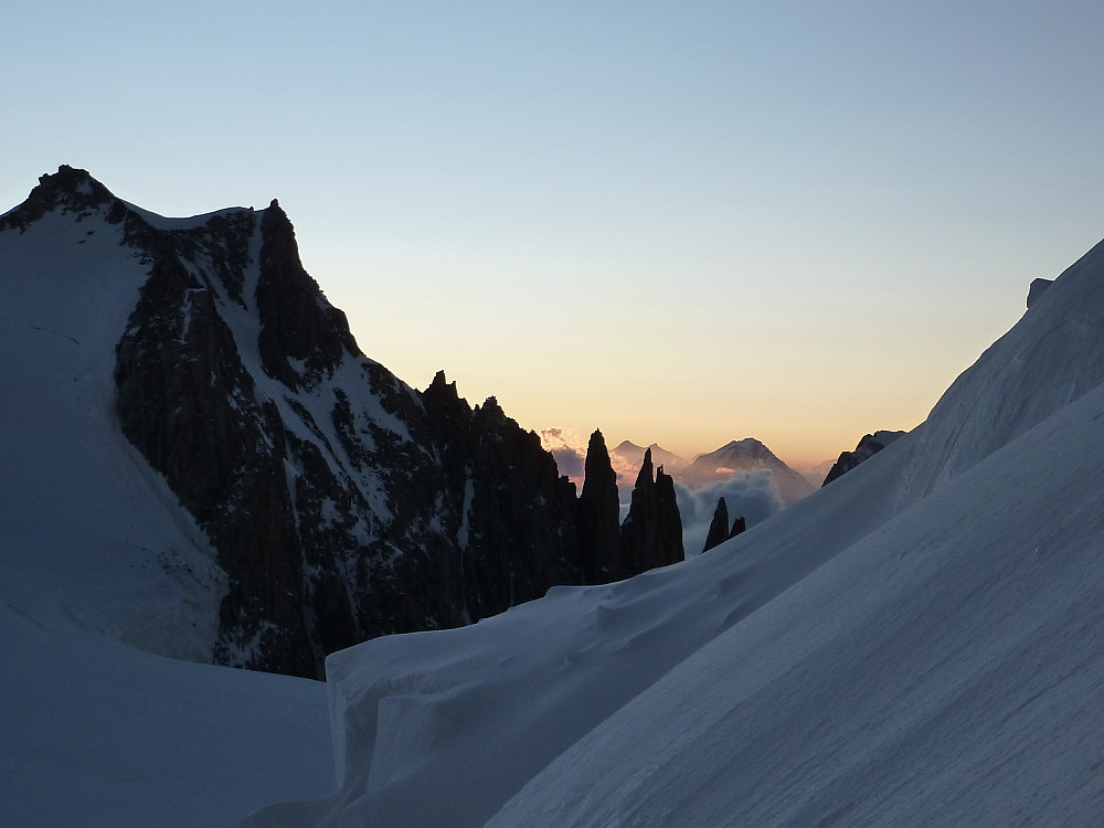View towards Mont Blanc du Tacul from Mont Maudit