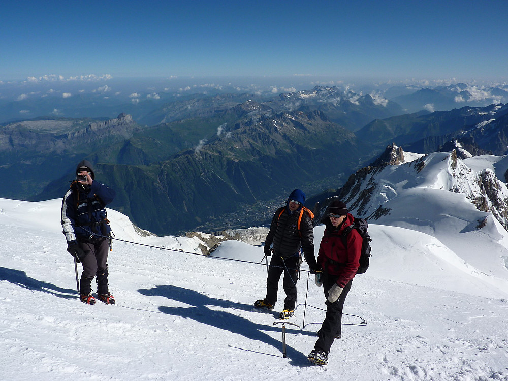 Tobbe, Anthony and Hanna, on the way back down from the summit