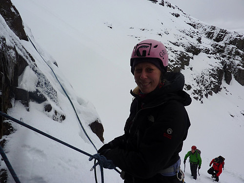 Debbie at the first belay