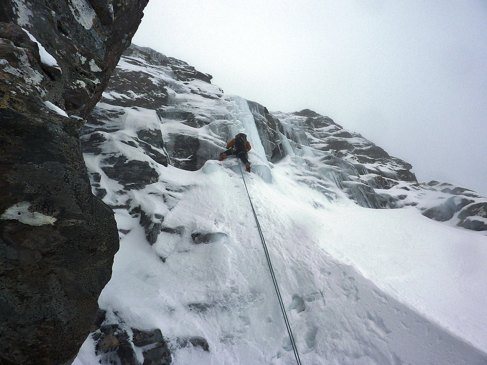 Pitch 1 of The Resurrection seen from the belay