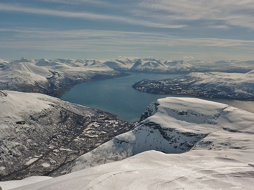 View over Balsfjord from top of Andersdaltinden