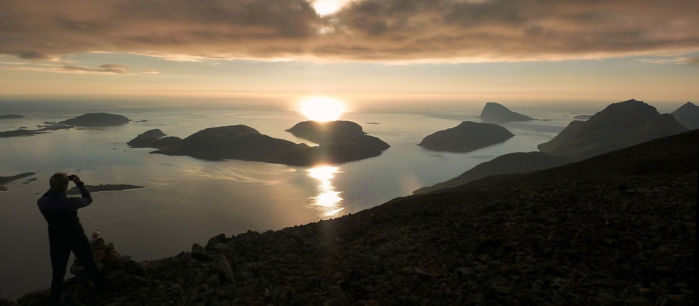 Panorama of a beautiful northern Norway coastline from high up on Vasstinden