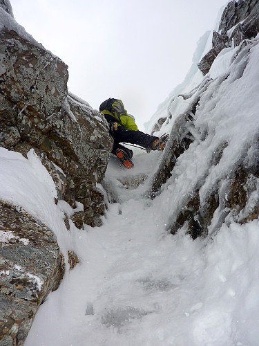 Ken soloing the final pitch of Access Gully