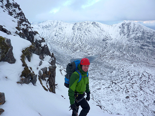Ryan standing in front of Beinn Liath Mor on our descent down the east ridge