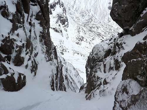 View down the gully