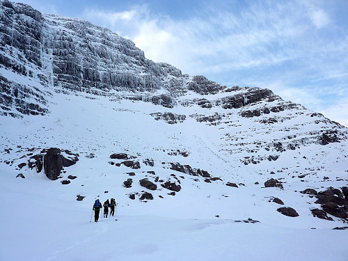 On the approach into Coire Dubh Mor. The start of George is in the far end of the coire