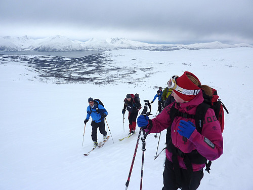 On the way up Trollvassnova with Ringvassøya in the background
