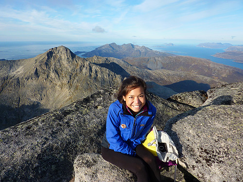 Little sister produces some summit smiles...
