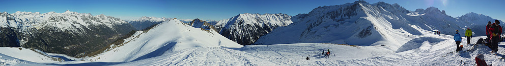 Panorama, tatt på toppen av Tete de Balme