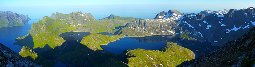 Nok et panoramabilde med utsikt over Tennesvatnet og Krokvatnet